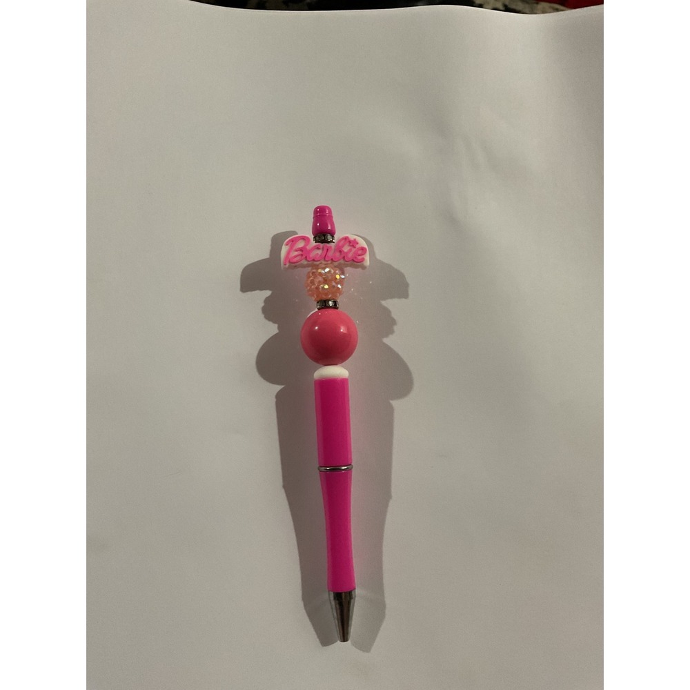 Barbie Pink Beaded Pen Custom Handcrafted Stationery Gift Accessory